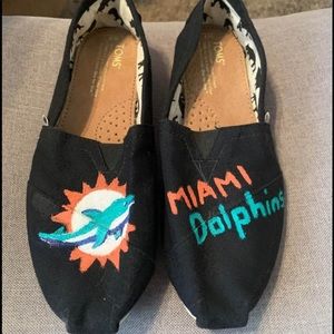 Woman’s Custom Painted Miami Dolphins Tom’s